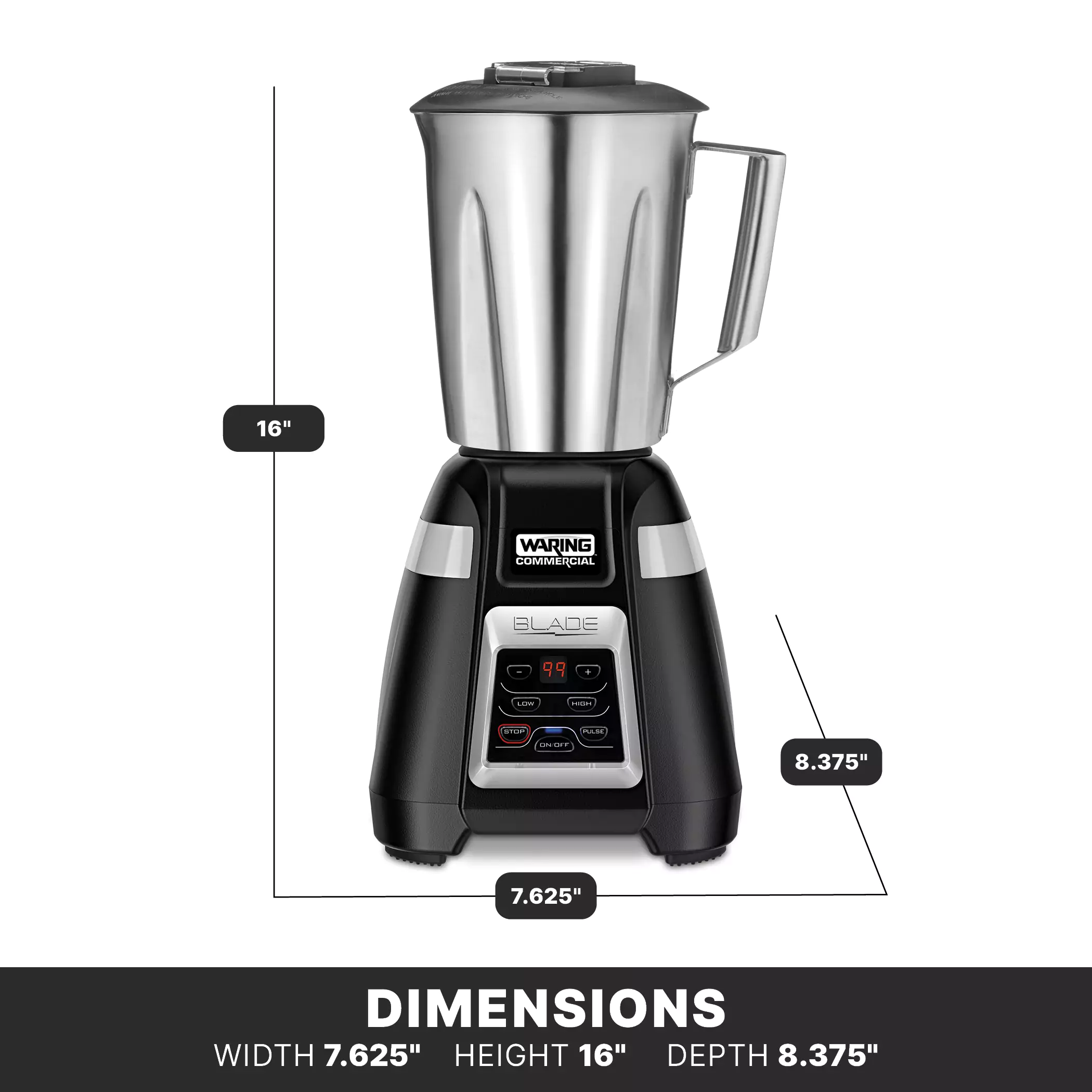 Blade Blender with Timer and Stainless Steel Container